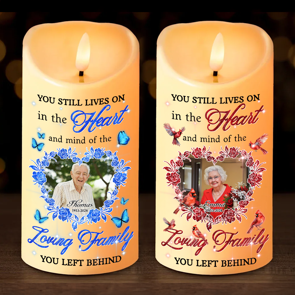 Custom Photo Memories LED Candle - Personalized Flameless LED Candle - Christmas Gift, Sympathy Gift For Family Members 2024