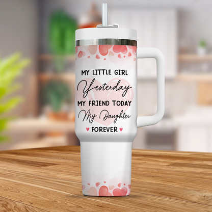 Mom And Daughter Forever Linked Together - Gift For Mom, Gift For Her - Personalized Custom Tumbler