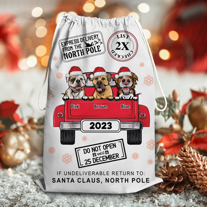 Express Delivery From The North Pole Christmas Bag - Personalized Custom Christmas Sack