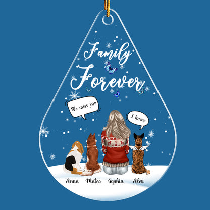 Gedenkornament „Family Forever“ – personalisiertes Acrylornament in individueller Form 