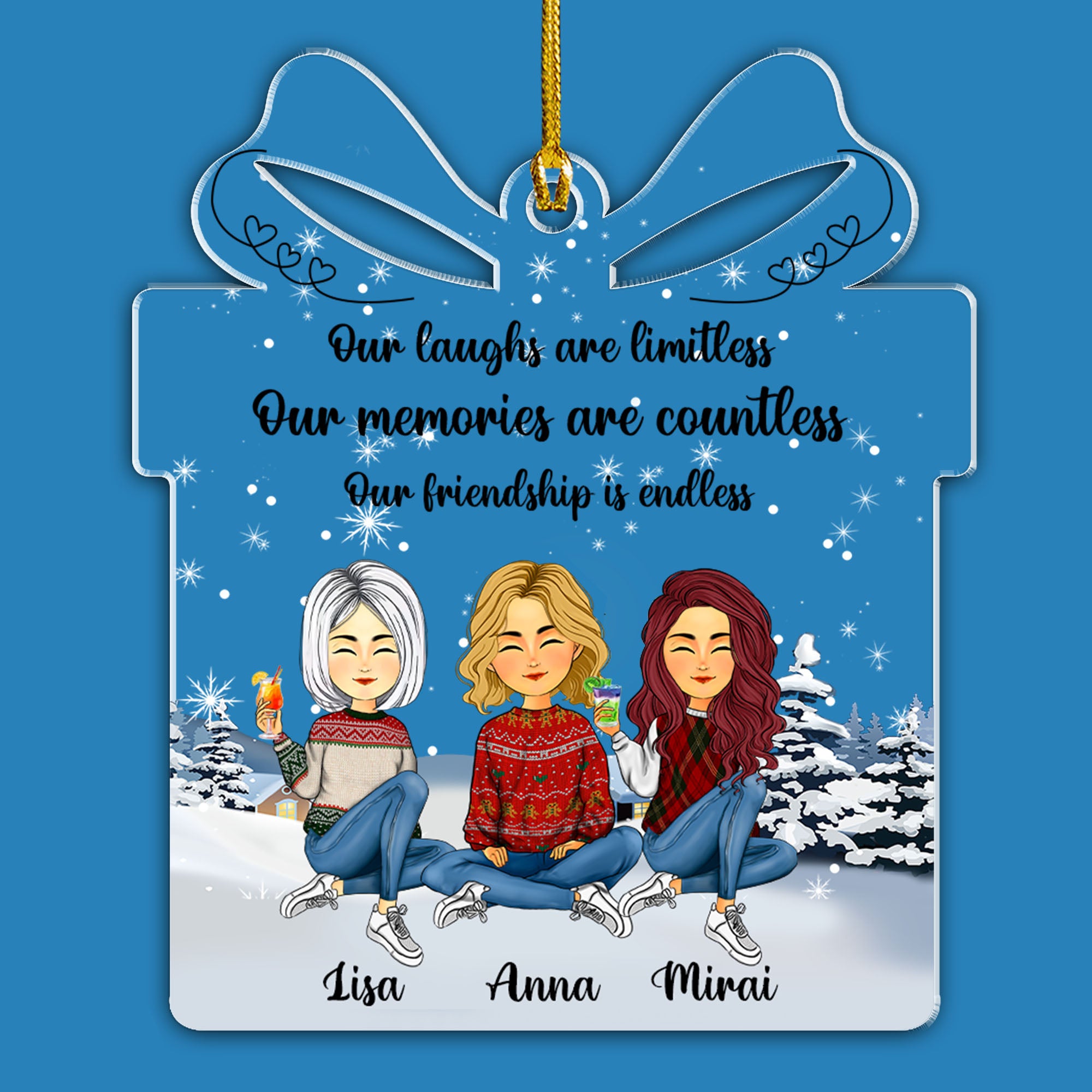Our Laughs Are Limitless Our Memories - Personalized Custom Shape Acrylic Ornament