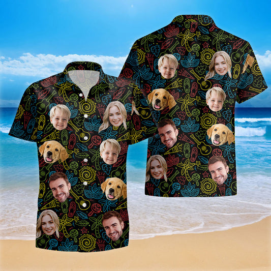 Personalized Beach Vibe Custom Photo Custom Name- Personalized Custom Hawaiian Shirt