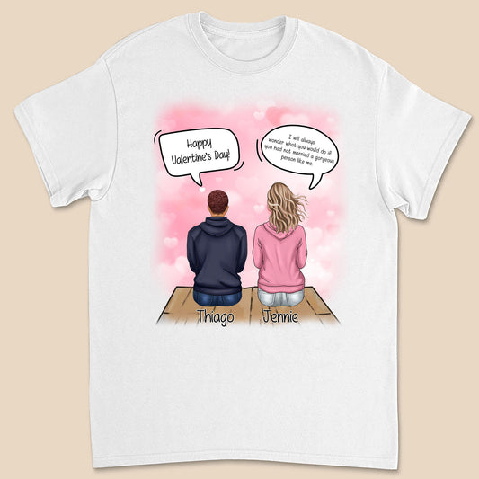 Personalisiertes T-Shirt Danke, dass du meine Frau bist - Personalisiertes, individuelles Unisex-T-Shirt