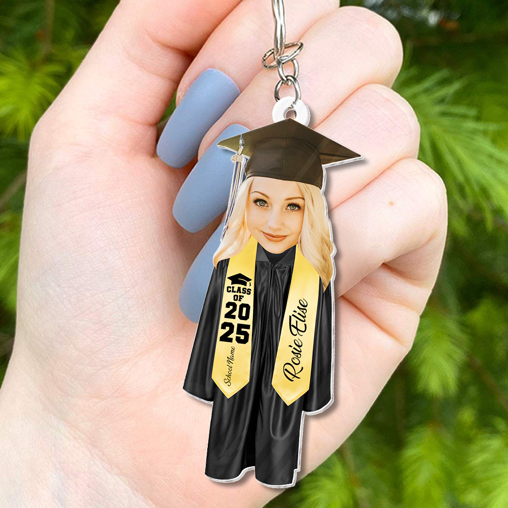 Custom Face Class of 2025 - Graduation Car Hanging - Personalized Graduation Keychain