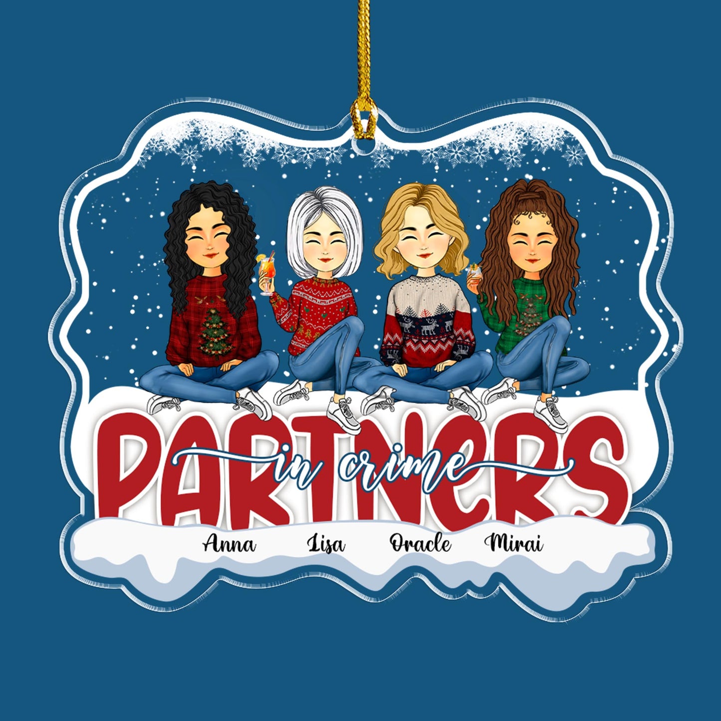 Partners In Crime Friends Forever - Personalisiertes Acrylornament in individueller Form 