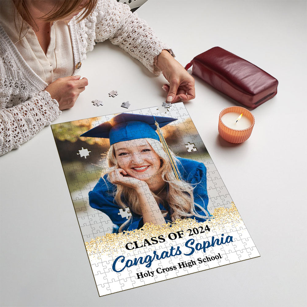Personalized Puzzle Make A Puzzle With Your Graduation Photos - Jigsaw Puzzle Picture Puzzle for Graduation- Graduation Gift
