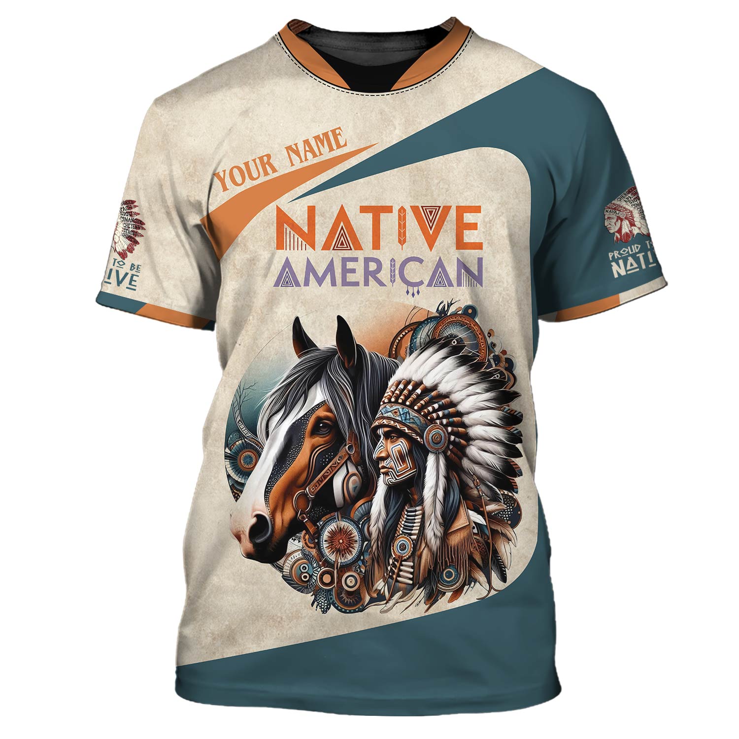 Unisex 3D T-Shirt - Custom Name Native American T-shirt - Proud To Be Native Gift