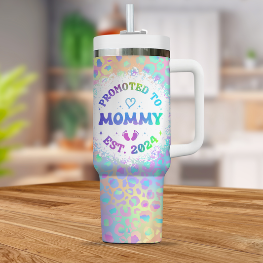 Promoted To Mommy This Year - Gift For Couple, Gift For Him, Gift For Her - Personalized Custom Tumbler