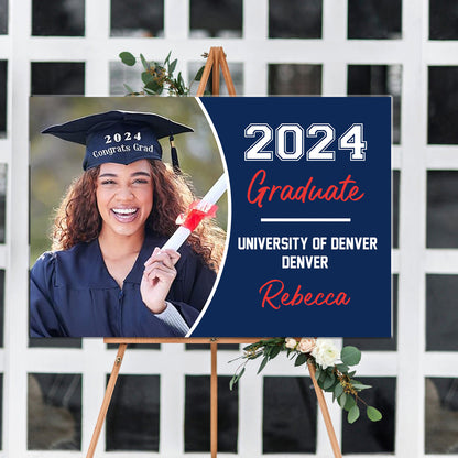 Class Of 2024 Graduate, Graduation Gift - Personalized Graduation Lawn Sign With Stake