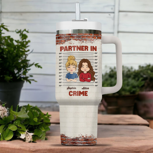 Partners In Crime - Gift For Couple, Gift For Him, Gift For Her - Personalized Custom Tumbler