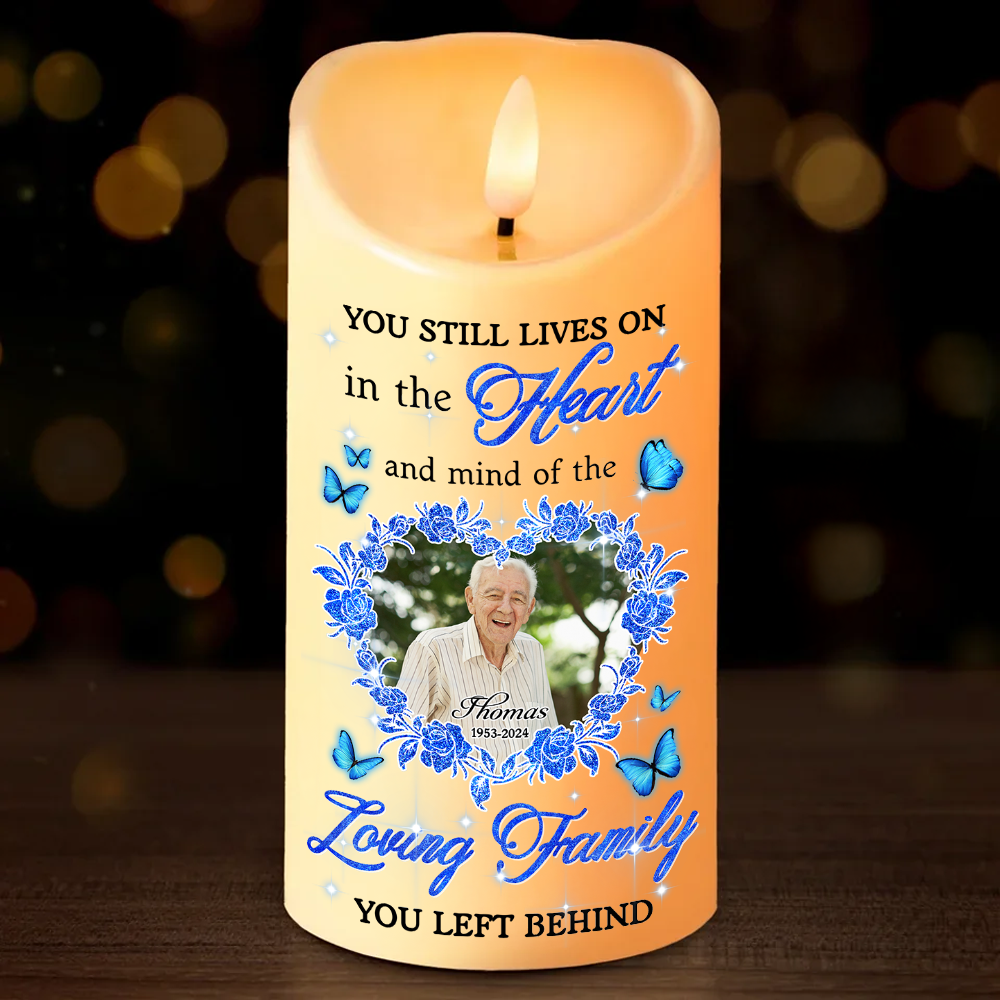 Custom Photo Memories LED Candle - Personalized Flameless LED Candle - Christmas Gift, Sympathy Gift For Family Members 2024