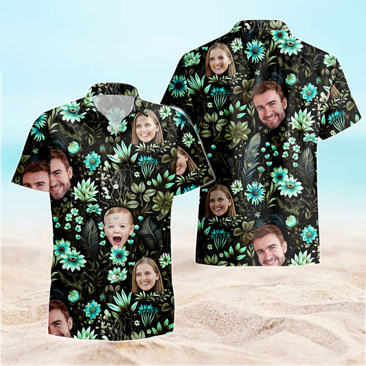 Personalized Sugar Fabric Family Custom Photo Custom Name - Personalized Custom Hawaiian Shirt