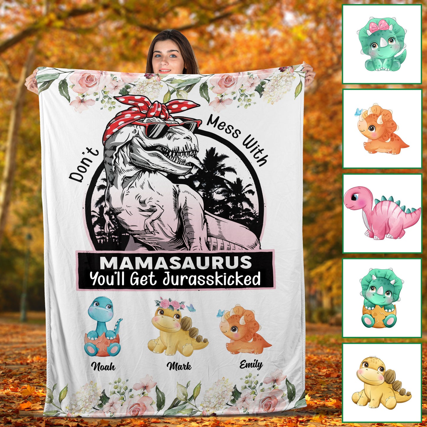 Don't Mess With Mamasaurus - Personalisierte Decke - Bestes Geschenk für Mama