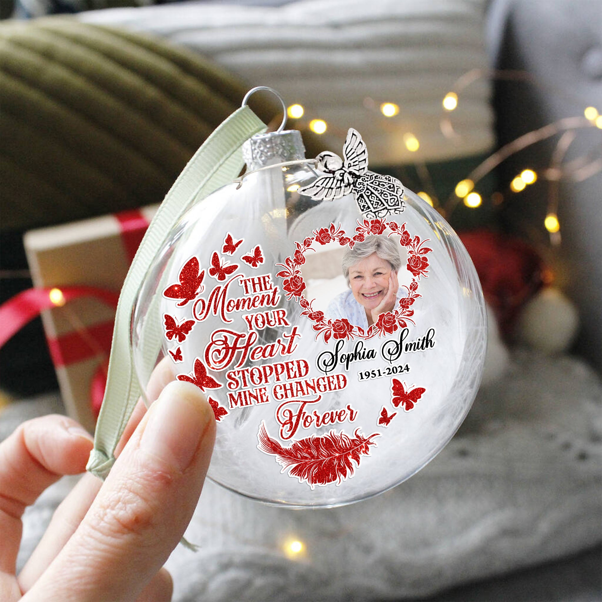 Angel Hanging Memorial Christmas Tree Ornament - Heaven Memorial Keepsake - Loss Loved One Remembrance