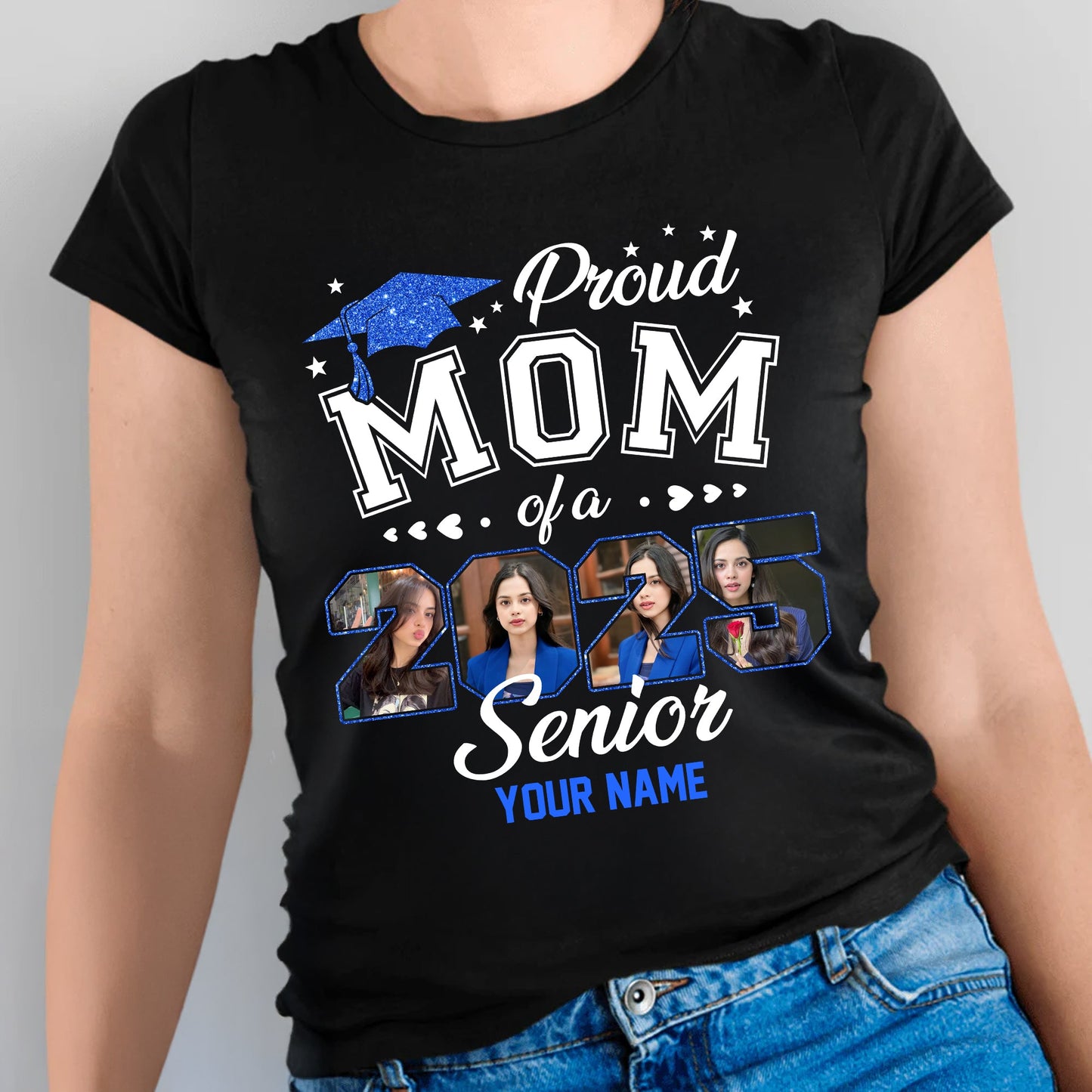 Proud Mom Of A 2025 Senior - Graduation Class Of 2025 T-Shirt  - Graduation Unisex T-Shirt