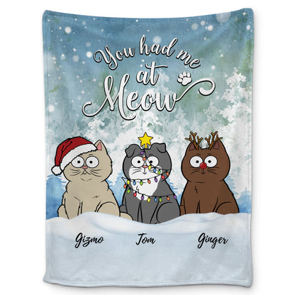 Das Leben ist besser mit Katzen, du hattest mich bei Meow Weihnachtsdecke - personalisierte Decke