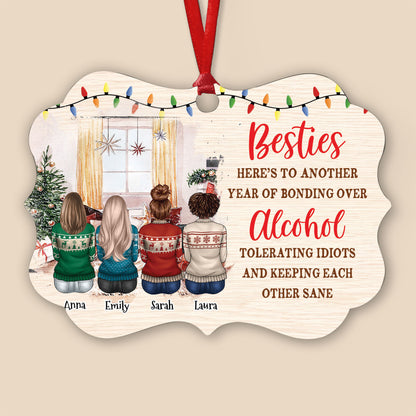 Bestie Keeping Each Other Sane - Bestie BFF Christmas Gift - Personalized Benelux Ornament