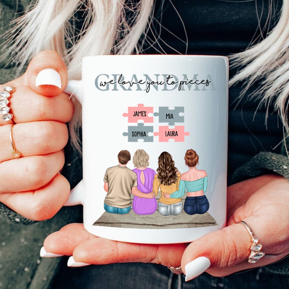 We Love You To Pieces Gift For Mom - Gift For Her - Personalized Custom Mug