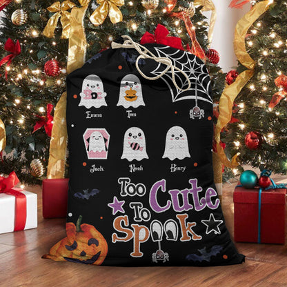 Too Cute To Spook Little Boos Halloween Bag - Personalized Custom Trick or Treat Sack