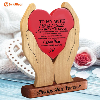 To My Husband Personalized Wooden Couple - Puzzle Wooden Family - Wooden Carvings