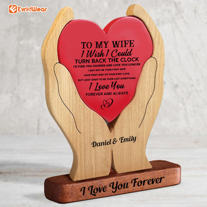 To My Husband Personalized Wooden Couple - Puzzle Wooden Family - Wooden Carvings