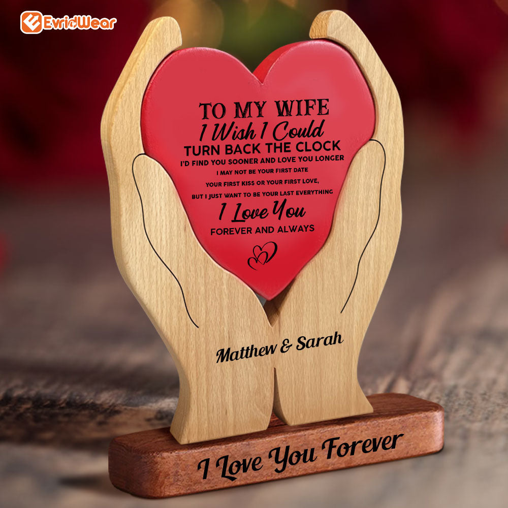 To My Husband Personalized Wooden Couple - Puzzle Wooden Family - Wooden Carvings