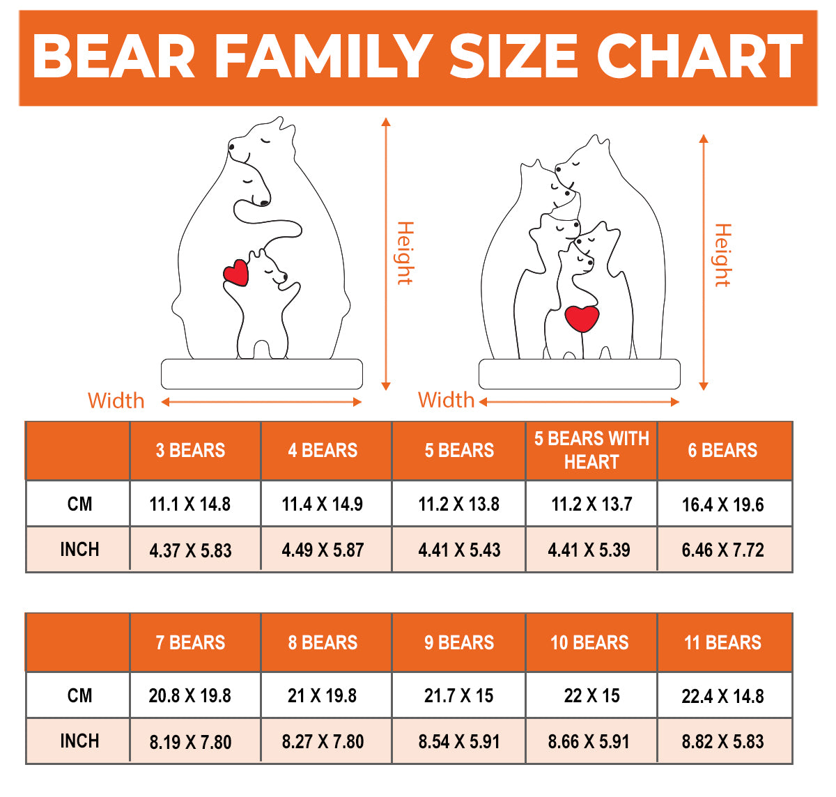 Personalized Wooden Bears Family Standard and Big Size - Puzzle Wooden Bears Family - Wooden Pet Carvings