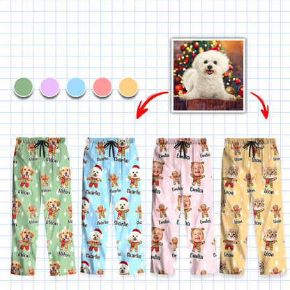 Gingerbread Pajamas Set - Christmas Pajamas - Custom Photo Christmas Pajamas