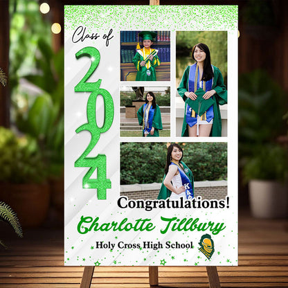 Custom Graduation Party Welcome Sign - Class Of 2024 - Custom Photo Grad Party Sign - Personalized Graduation Decoration