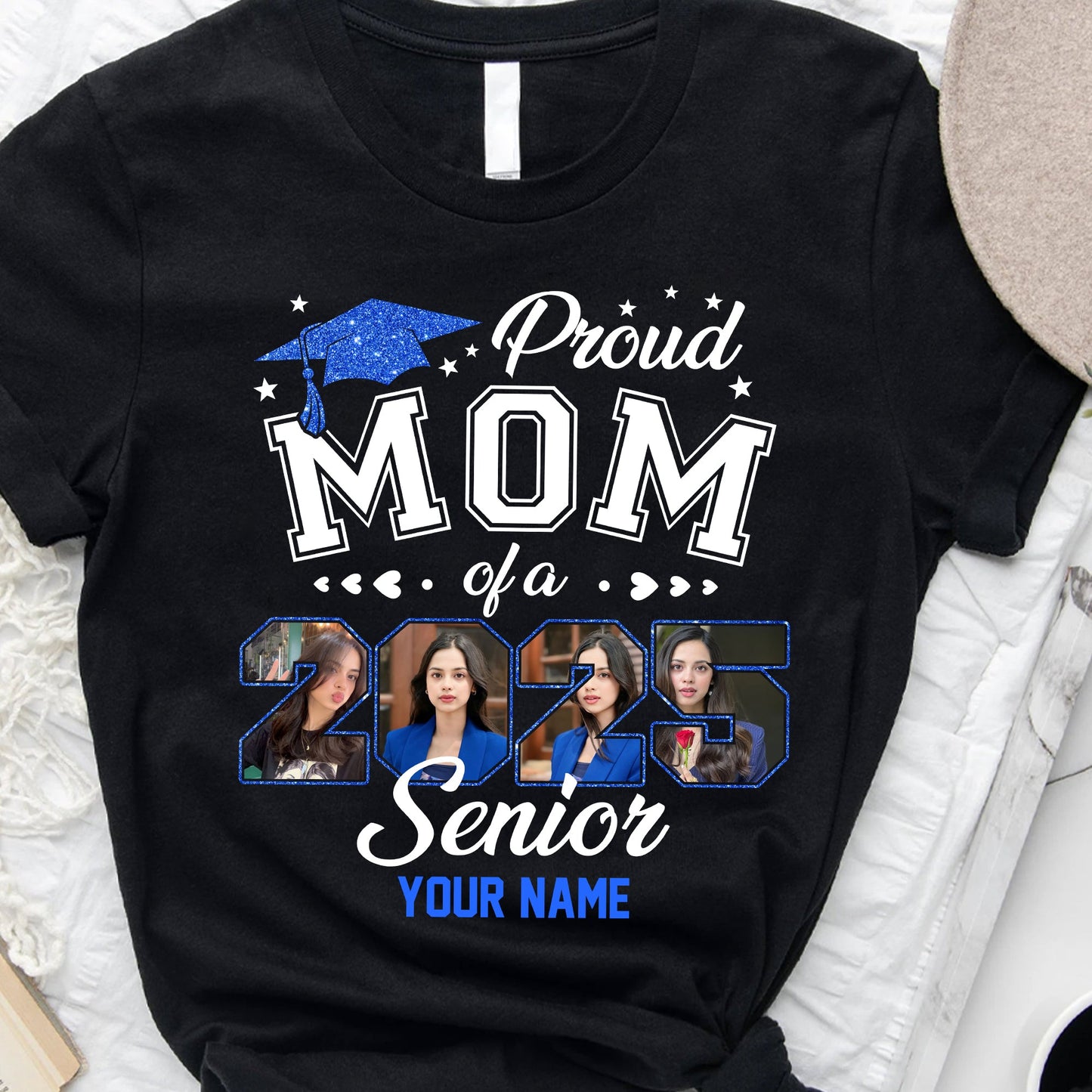 Proud Mom Of A 2025 Senior - Graduation Class Of 2025 T-Shirt  - Graduation Unisex T-Shirt