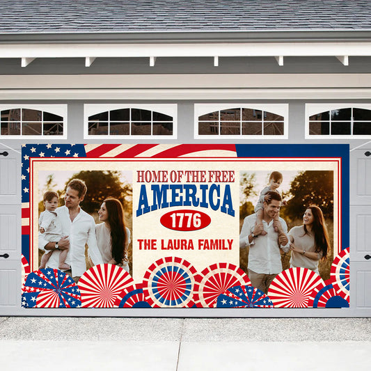 Personalized July 4th - Garage Door Decorations, Single Garage, Garage Door Banner Covers - Garage Door Banner Decorations