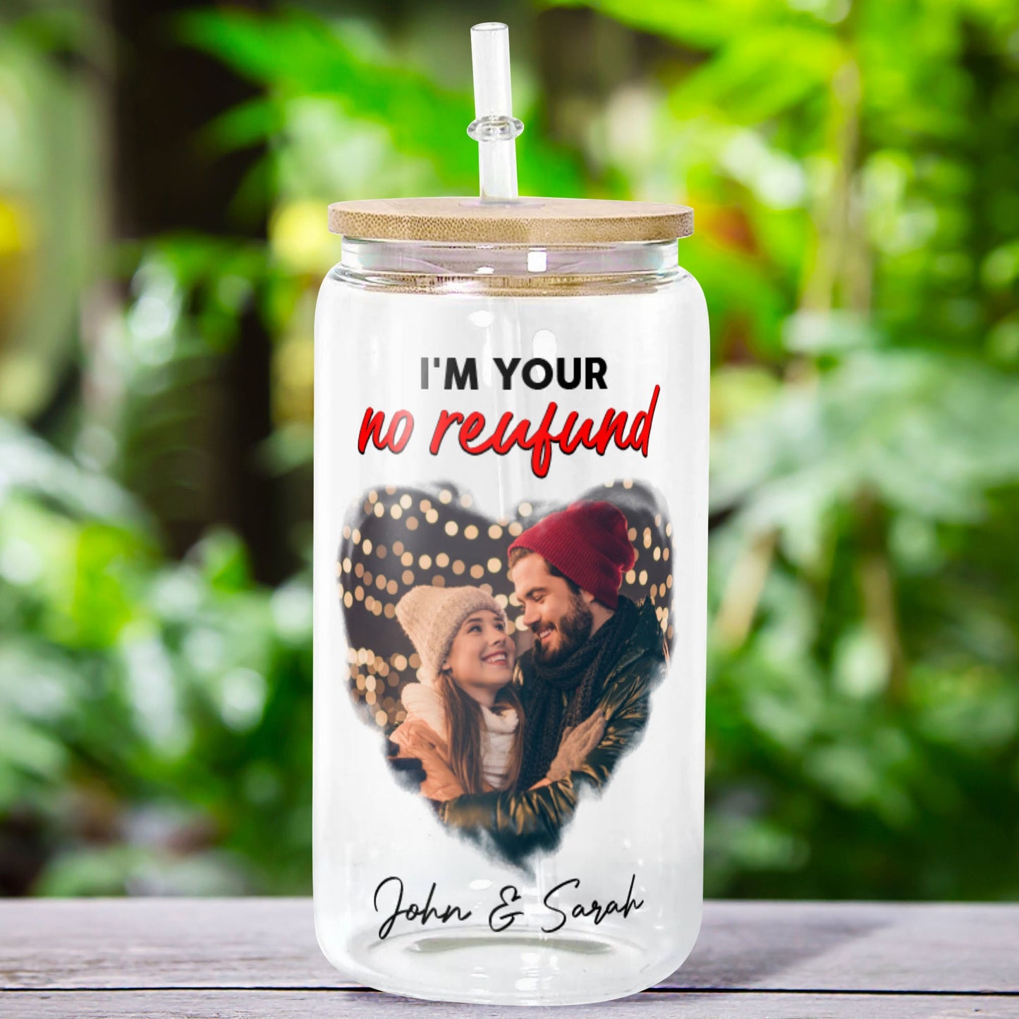 You and Me We Got This Glass Bottle/Frosted Bottle With Lid & Straw - Personalized Glass Bottle