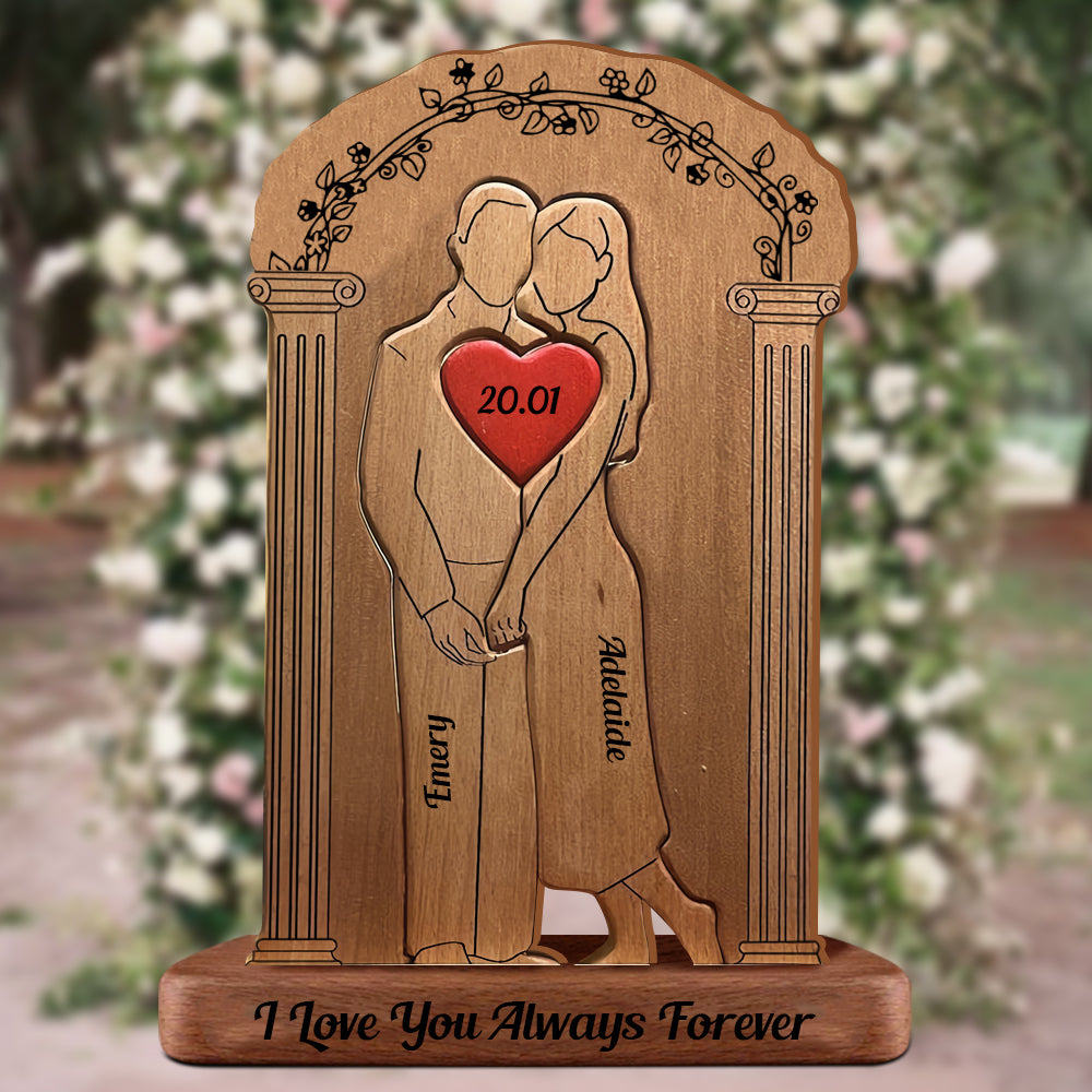 DIY Empty Happy Ending Married Wooden Couple - Non Custom Puzzle Wooden Family