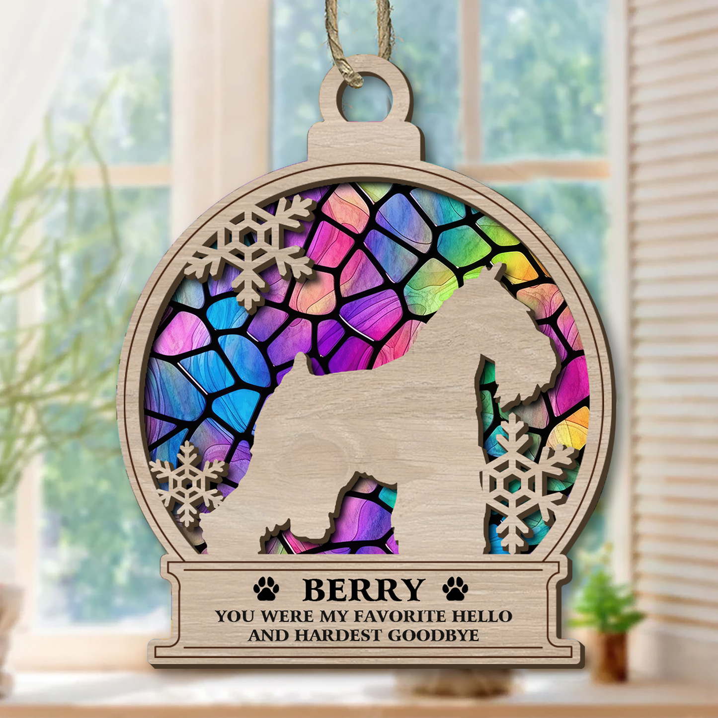 You Were My Favorite Hello and Hardest Goodbye Personalized Suncatcher Ornament For Dog Lover - Personalized Custom Suncatcher Ornament