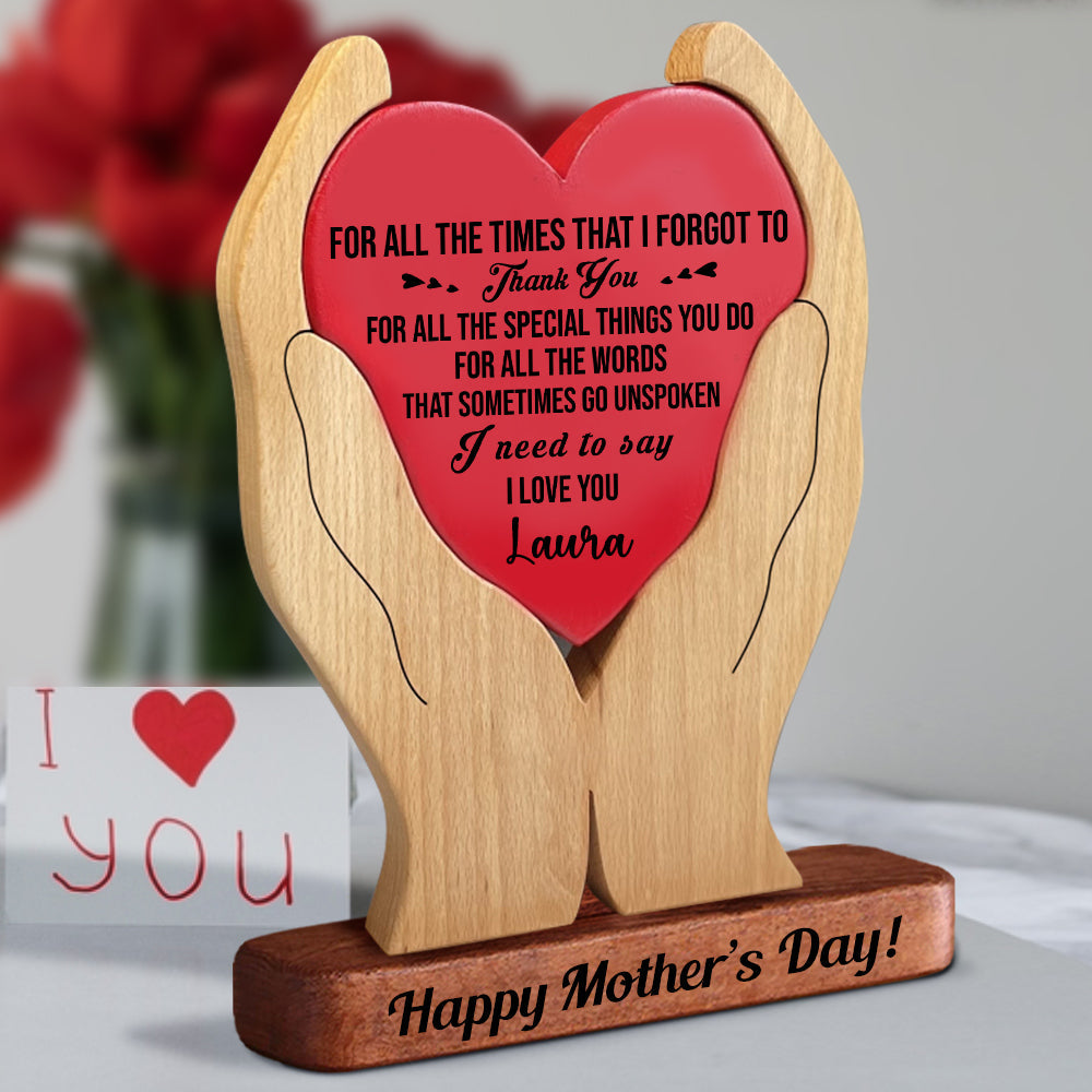 DIY Empty Wooden Carvings - To The World You Are A Mother To Me You Are The World - Non Custom Puzzle Wooden Family