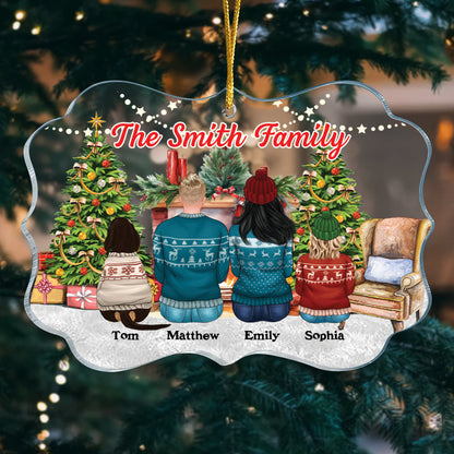 Family Name Christmas Gifts For Husband And Wife - Personalized Custom Shape Acrylic Ornament