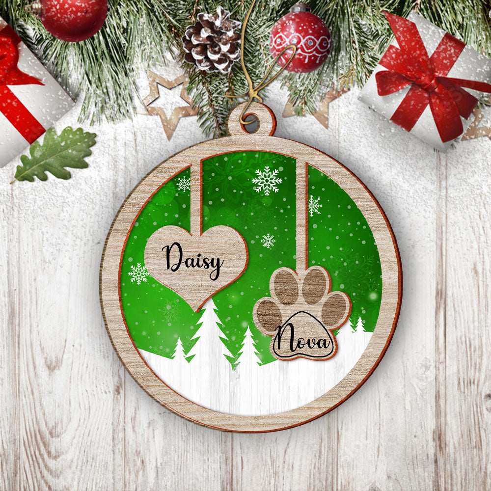 Family Christmas Ornament - Custom Shape Wood Ornament - 2 Layered Wood Ornament