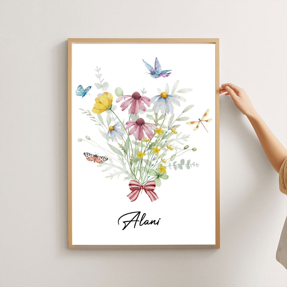 Flower Alphabet Canvas - Personalized Custom Canvas