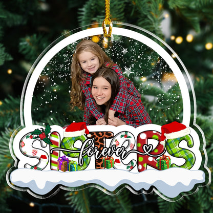 Personalisiertes Foto Schwester Freunde Besties Weihnachten Acrylornament - Personalisiertes Acrylornament in individueller Form 