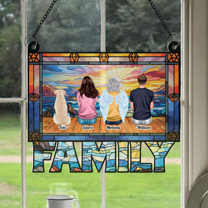 Our Family Hanging Acrylic - Hanging Door Acrylic - Personalized Custom Shape Window Hanging Acrylic