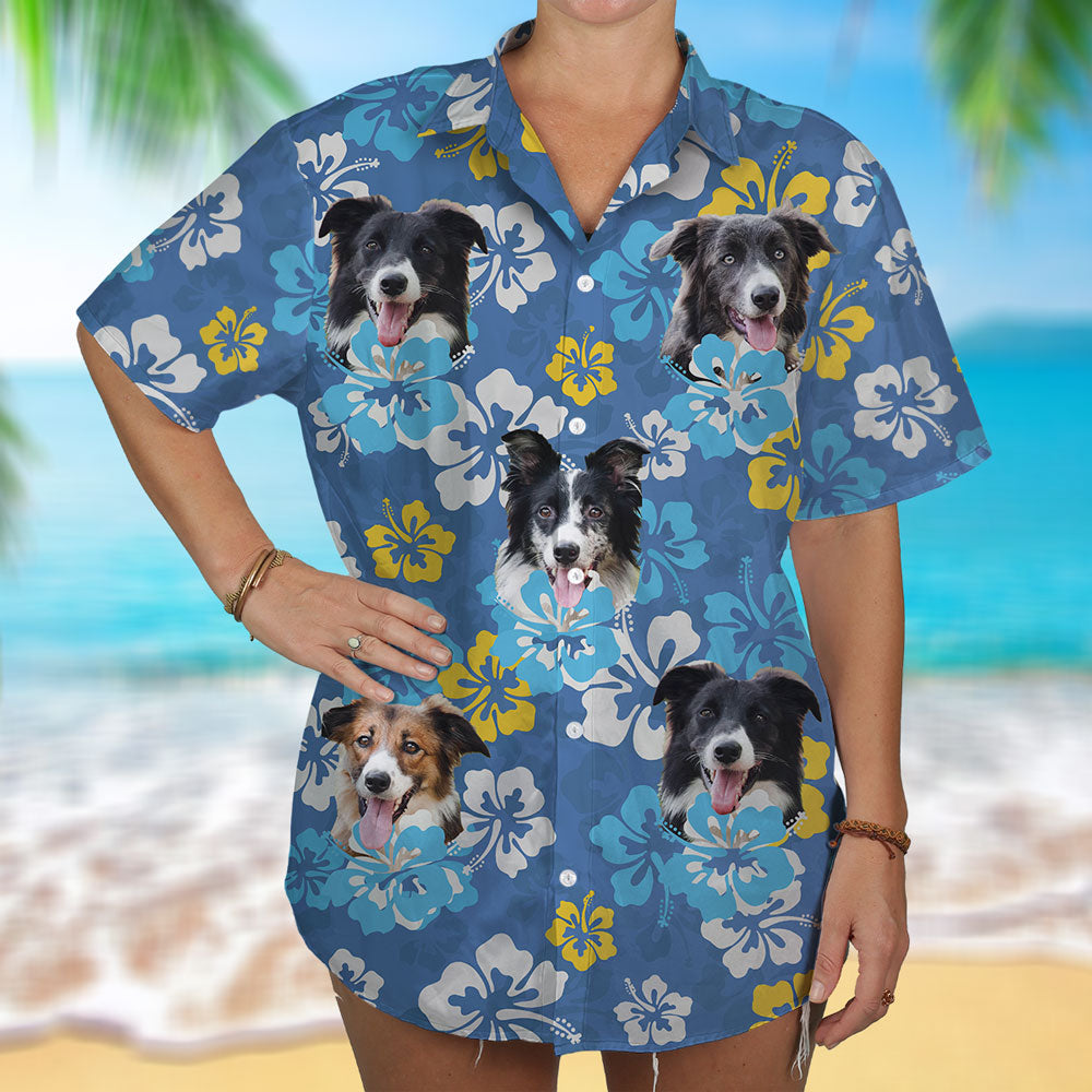 Personalized Pet's Face Shirt - Funny Summer Vacation Hawaiian Shirt