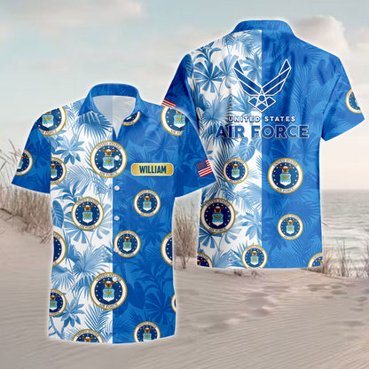 Customized Name Veteran Hawaiian Beach Shirt - US Veteran American Shirt, Veteran Gift - Tropical Hawaiian Shirt - Personalized Veteran Hawaii Shirt - Gift For Patriot