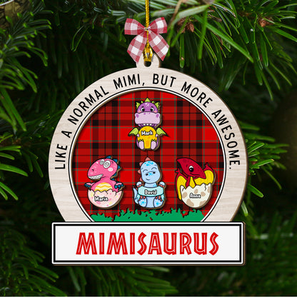 Omasaurus Kinderornament - Holzornament in individueller Form - Holzornament 2-lagig