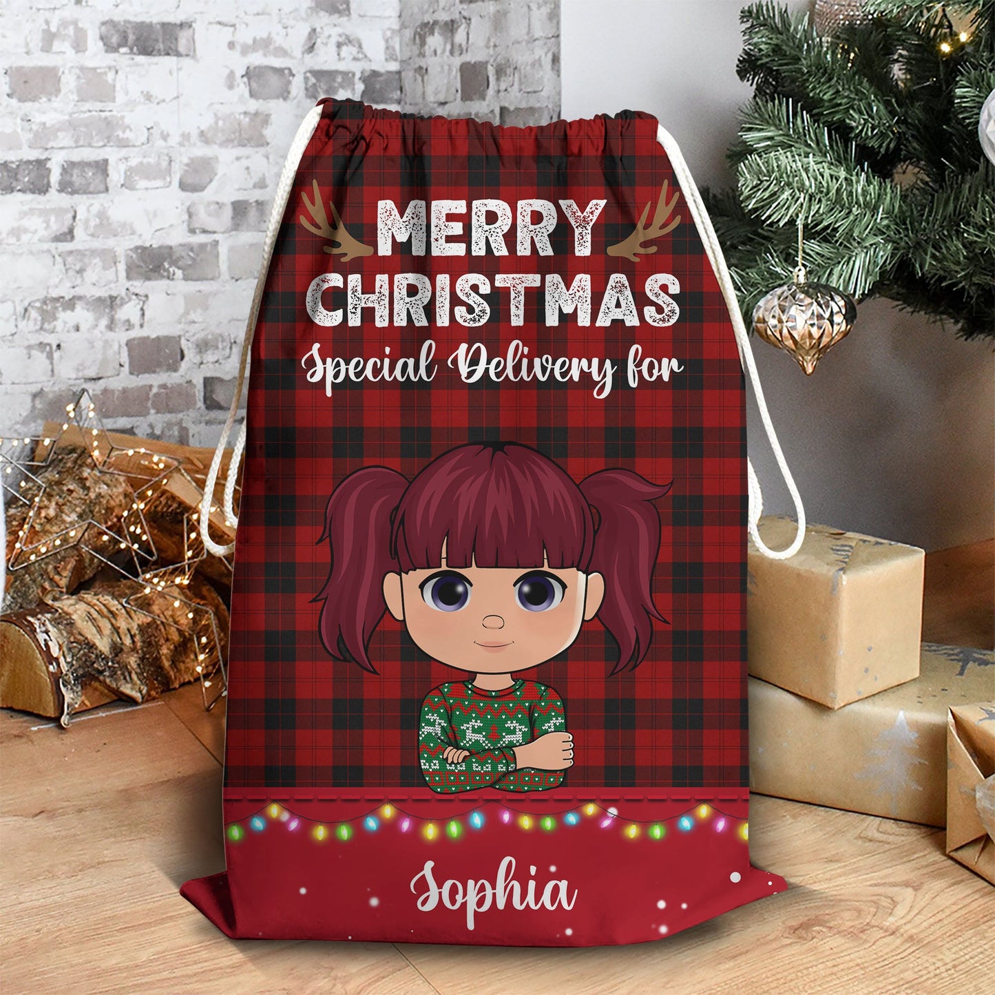 Merry Christmas. Special Delivery Christmas Bag - Personalized Custom Christmas Sack