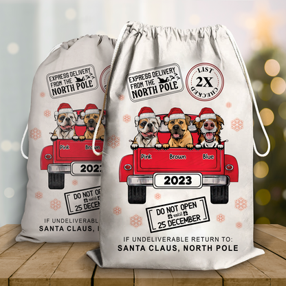 Express Delivery From The North Pole Christmas Bag - Personalized Custom Christmas Sack