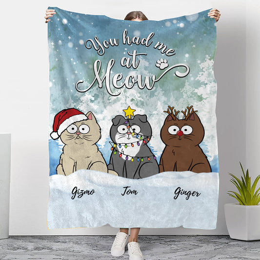 Das Leben ist besser mit Katzen, du hattest mich bei Meow Weihnachtsdecke - personalisierte Decke