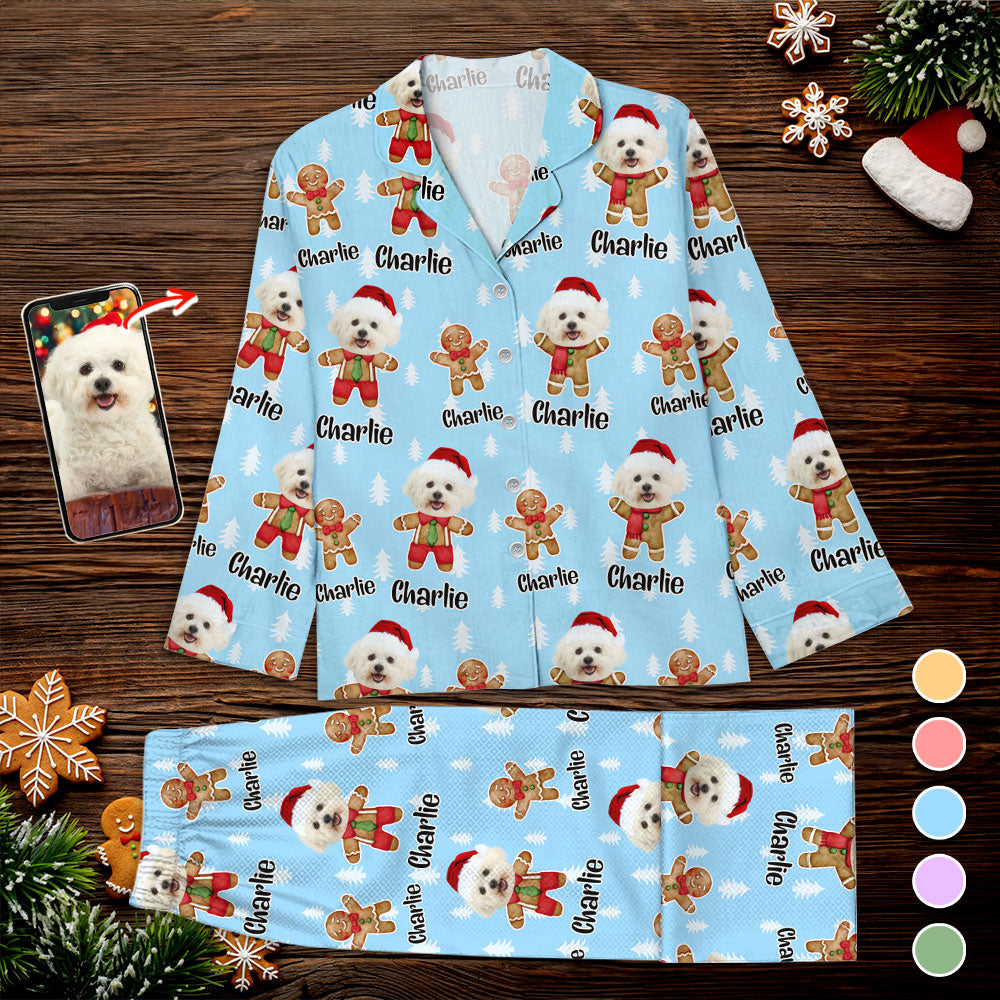 Set Pyjama Pain D'épices - Pyjama de Noël - Pyjama de Noël Personnalisé avec Photo