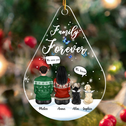 Gedenkornament „Family Forever“ – personalisiertes Acrylornament in individueller Form 