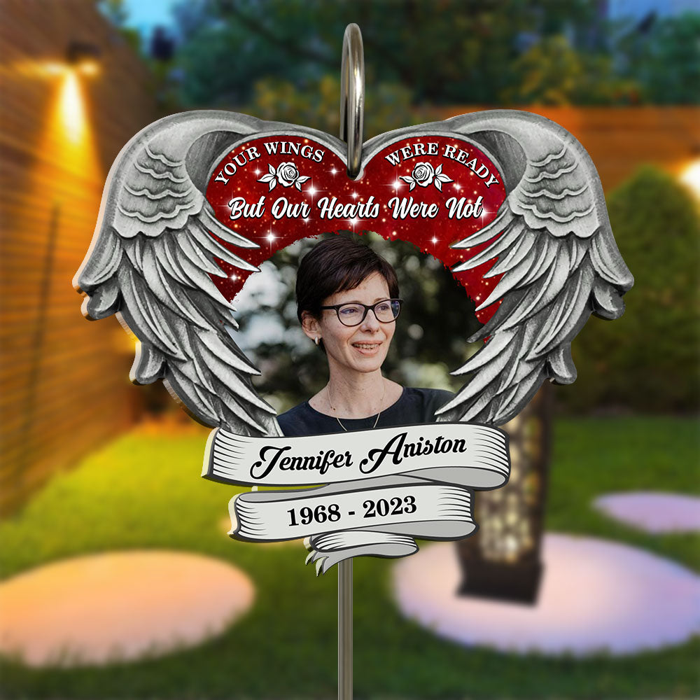 Your Wings Were Ready But Our Heart Were Not - Personalized Garden Slate, Remembrance Gift, Sympathy Gift