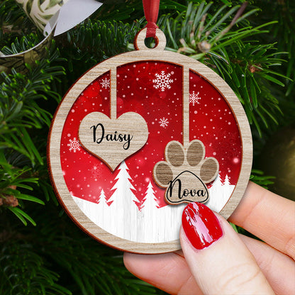 Family Christmas Ornament - Custom Shape Wood Ornament - 2 Layered Wood Ornament